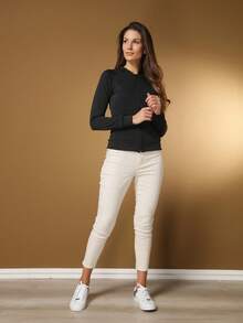 Jacket, Neoprene Blouse With Zipper, Gym, Stroll, Etc. - 黑色 - 查看 7