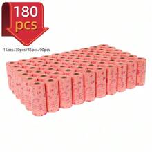 180pcs New Pet Waste Bags, Dog Poop Bags With Cute Cartoon Pattern - Leak-Proof PET Garbage Disposable Compostable Dog Poop Bags - Leak-Proof Pet Waste Bags For Cats And Dogs, Cleaning Supplies Dog Poo Bags - Multicolor - View 1