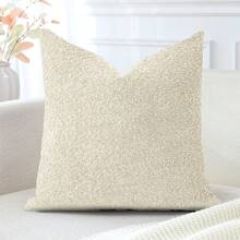 1 件毛绒雪尼尔纯色抱枕套，柔软舒适的方形靠垫套，适用于卧室、客厅、沙发、阳台、花园装饰，18*18 英寸（仅枕套）