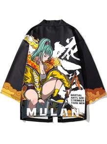Chiński styl Hua Mulan nowoczesny modny wzór uliczne spotkanie wszystkie pory roku plus rozmiar męski szlafrok kimono