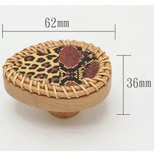 1pc Natural Rattan Handles, Beech Drawer Handles, Cabinet Door Handles For Home Decoration - Multicolor - View 9