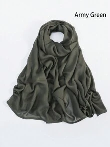 1 件女士 Abaya 配饰纯色宽边莫代尔围巾，休闲透气头巾百搭保暖披肩头带柔软头巾面纱衣服