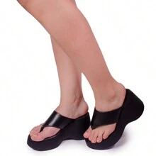 LAZZLU SHOES Women's Wedge Heel Comfortable Platform Clogs - Black - View 3