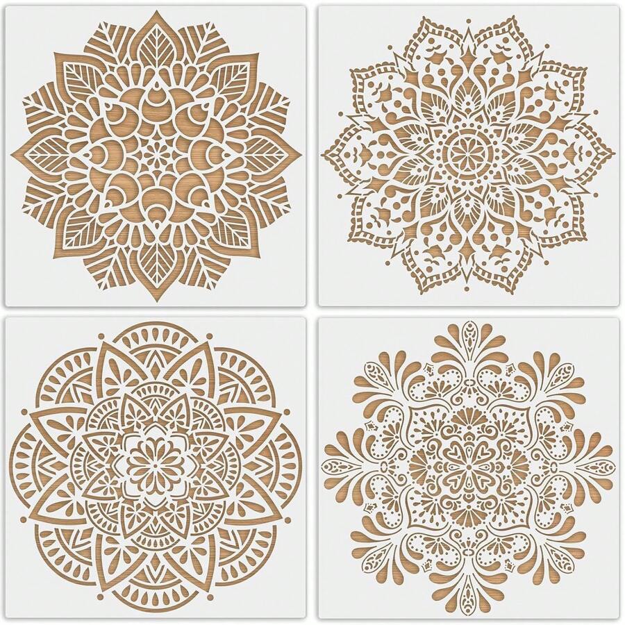 Plantillas De Pintura De Medusas PATIKIL - 16 Plantillas Reutilizables De PET, Tamaños De 2.4 A 9.4 Pulgadas