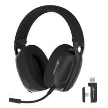FREEWOLF ATTACK SHARK L80 无线游戏耳机超轻耳罩式，配备 2.4Ghz USB C&A 适配器/蓝牙 5.3/3.5mm 有线可拆卸麦克风立体声 600mAh 电池适用于 PC PS4 PS5 Switch Win Gamer（黑色） - 黑色 - 查看 2