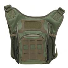 KAUKKO Borsa a tracolla patchwork in pelle da uomo con tracolla in tela vintage