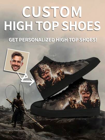 1 Paio di Scarpe di Tela personalizzate con Stampa Fotografica di Videogiochi, Sneaker Personalizzate, Scarpe di Tela Personalizzate con Stampa Fotografica, Sneaker Personalizzate, Scarpe Sportive e Casual Personalizzate per Uomo, Regali per Testimoni di Nozze, Anniversario, San Valentino, Compleanno, Matrimonio, Migliore Amico, Regalo per Mamma/Papà/Lei/Lui/Ragazza/Ragazzo/Moglie/Marito/Amico