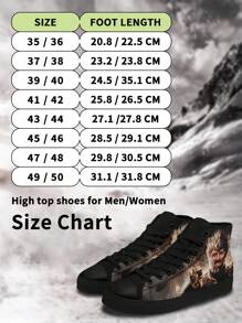 1 Pair Custom High Top Canvas Shoes, Personalized Video Game Photo Sneakers, Custom Sneakers, Personalized High Top Canvas Shoes, Photo Sneakers, Personalized Sneakers For Men, Personalized Sports And Casual Shoes, Groomsman Gift, Anniversary Gift, Valentine Gift, Birthday Gift, Wedding Gift, Best Friend Gift, Gift For Mom/Dad/Her/Him/Girlfriend/Boyfriend/Wife/Husband/Friend - Black - View 3