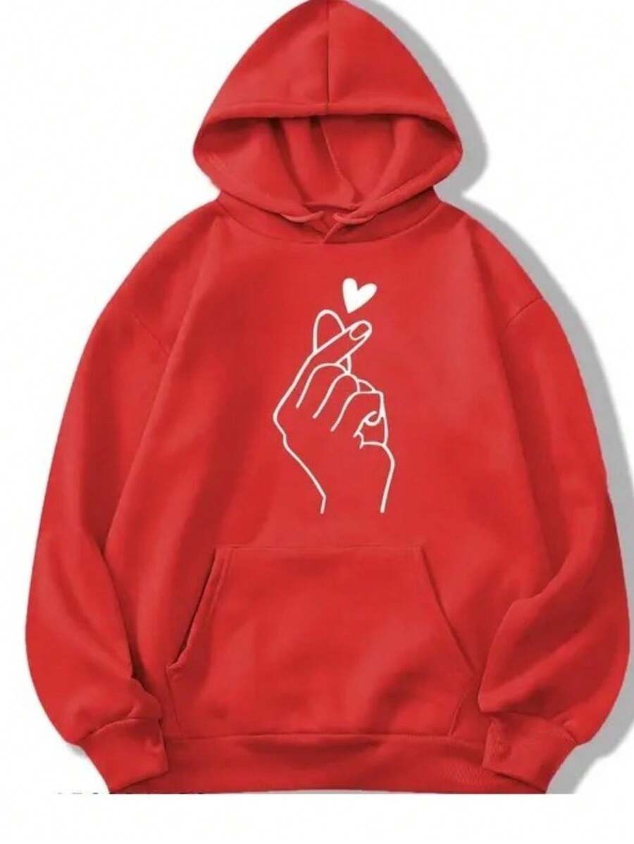 Women's And Men's Sweatshirt Unisex Kangaroo Cold Weather Top Korean Hand Printed With Pocket And Hood Premium Line Ref 389 - 查看 1