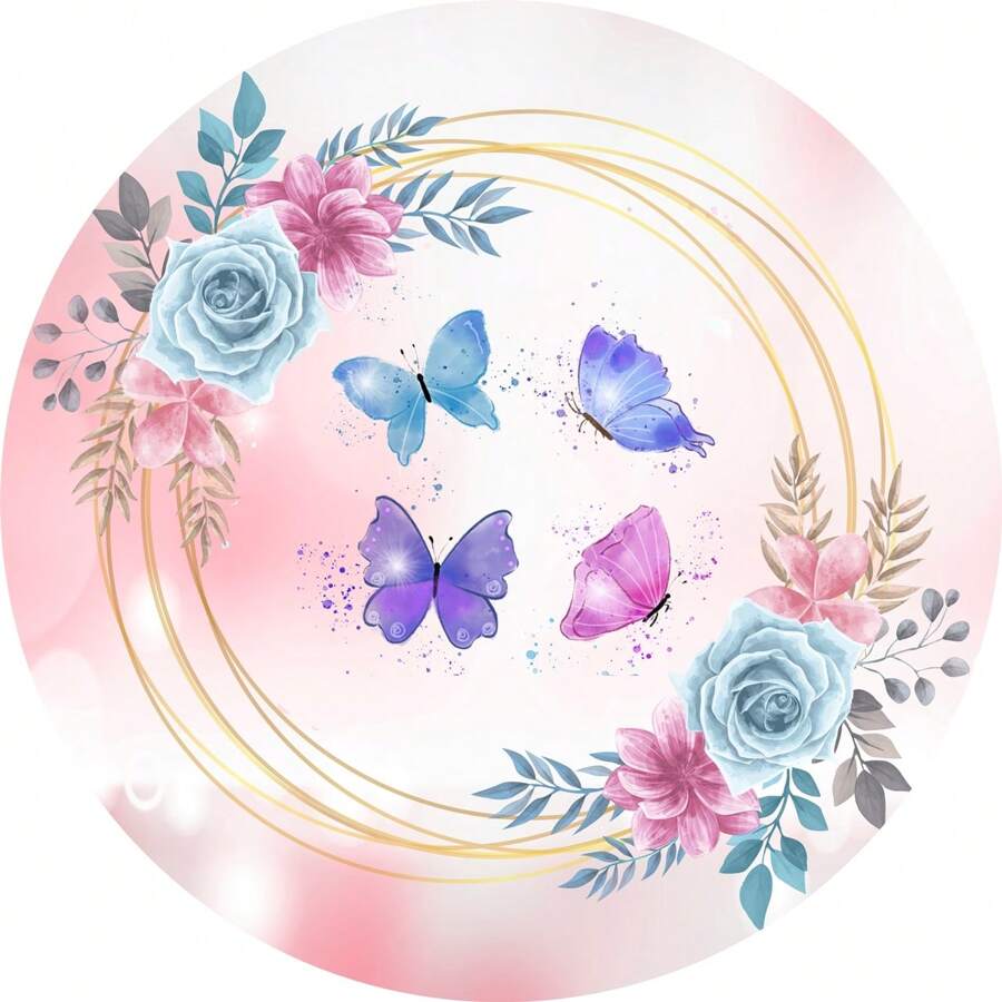 50 4cm Butterfly Label Stickers - 淺粉色 - 查看 1