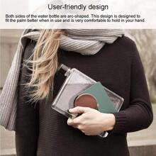 1 件 350ml/420ml 透明可重复使用细长扁平水瓶，透明便携式塑料杯，适用于学校、运动、旅行、餐饮、户外、露营 - 彩色 - 查看 2