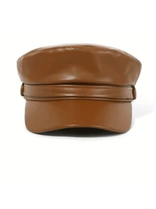 Elegant PU Leather Flat Top Beret Hat For Women - Adjustable Military Navy Hat With British Style - Perfect For Painting And Fashionable Outfits - Multicolor - View 8