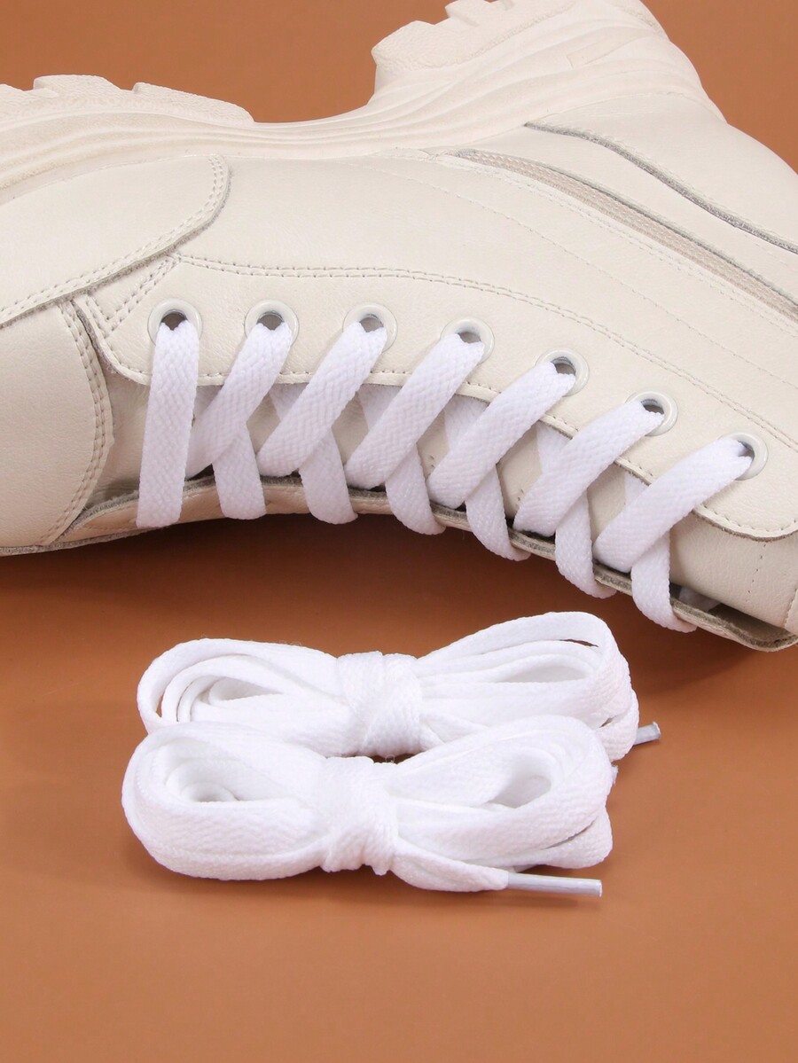 1 Pair Polyester Flat/SemiCircular Braided Shoelaces, Flat/Semi