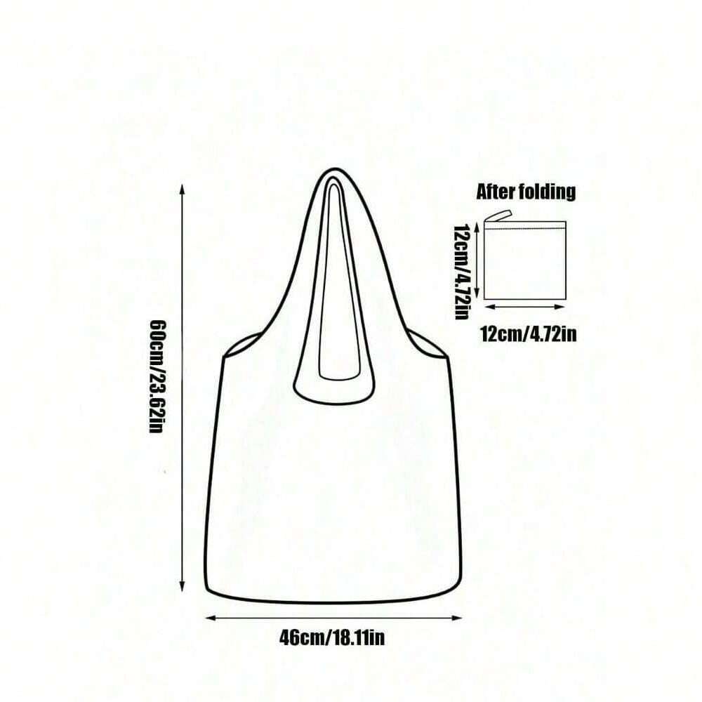 1pc Large Capacity Canvas Tote Bag For Work And Outing Commuting Solid