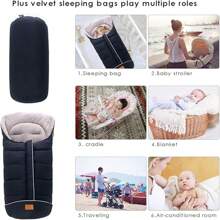 Universal Baby Bunting Footmuff, Baby Stroller Sleeping Bag Windproof Warm Footmuff Baby Bunting Bag Toddler Stroller Blanket - Coffee Brown - View 5