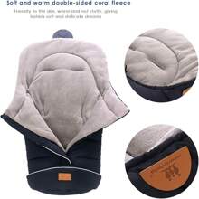 Universal Baby Bunting Footmuff, Baby Stroller Sleeping Bag Windproof Warm Footmuff Baby Bunting Bag Toddler Stroller Blanket - Coffee Brown - View 4