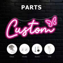 1pc Custom Neon Light, Cute Butterfly Neon Sign, Personalized Home Decoration, USB Powered And Adjustable LED Light Brightness, Suitable For Halloween, Christmas,Thanksgiving And New Year Gift Gifts Birthday Graduation - Multicolor - View 43
