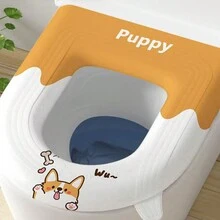 Vỏ bọc bồn cầu chống thấm nước không giặt được hoạt hình dễ thương, đệm bồn cầu, phổ biến cho mọi mùa - Nhiều màu - Xem 5