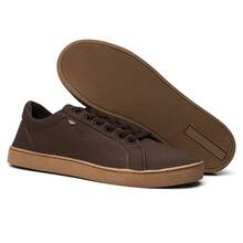 Men's Black Skater Sneakers Lightweight Suede Comfortable Stitched Glued Sole - 駝色 - 查看 4