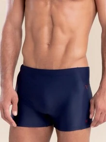 Mash Adult Boxer Trunks Lined With Zipper Pocket And Adjustable Drawstring Beachwear SPF 50 For Men - Màu xanh hải quân - Xem 1