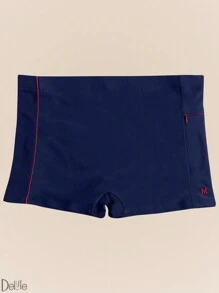 Mash Adult Boxer Trunks Lined With Zipper Pocket And Adjustable Drawstring Beachwear SPF 50 For Men - Màu xanh hải quân - Xem 5