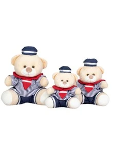 3-Piece Sailor Teddy Bear Kit For Baby's Room (15/18/22) - Ideal For Niches And Decorations - 海軍藍條紋 - 查看 1