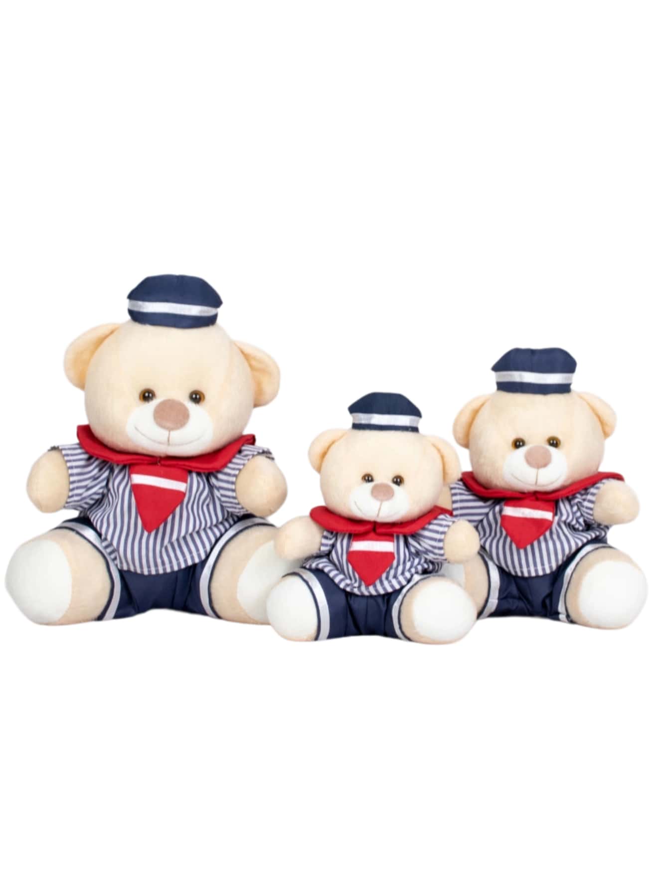 3-Piece Sailor Teddy Bear Kit For Baby's Room (15/18/22) - Ideal For Niches And Decorations - 海軍藍條紋 - 查看 1