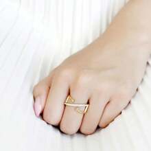 IP Gold(Ion Plating) Stainless Steel Ring With Top Grade - Multicolorido - Visão 5