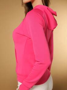 Jacket, Neoprene Blouse With Zipper, Gym, Stroll, Etc. - 玫紅色 - 查看 7