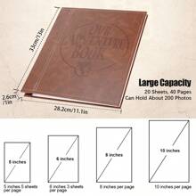 OUR ADVENTURE BOOK A Photo Album Self Adhesive Pages Scrapbook Album For 3x5, 4x6,6x8,8x10 Photos,40 Self-Adhesive Pages Leather Cover,DIY Adventure Book Photo Album For Family,Wedding,Travel Memories - màu nâu - Xem 2