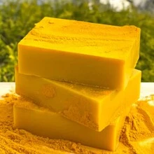 Jabón Hecho A Mano Procesado En Frío Con Cúrcuma, Limón, Roble Y Jengibre Para Lavado Facial Y Corporal - Amarillo - Ver 2
