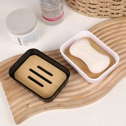 1 st bambu och trä heminredning badrum liten fet tvålbricka, hotell tvållåda heminredning badrumsdekor höstdekor tillbaka till skolan