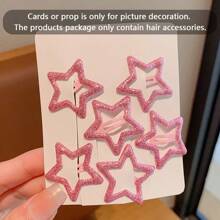 6 cái Kẹp tóc thiết kế ngôi sao cho bé gái để trang trí tóc - Màu Hồng Tươi - Xem 8
