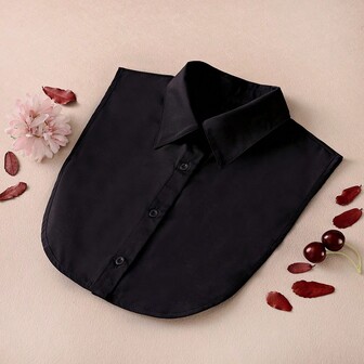 Avtagbar kavajkrage för kvinnor, Enfärgad Casual Polyester Dekorativ Faux-krage, Lämplig för arbete och fritid, Vår, Sommar, Höst, Vinter Accessoarer Dam