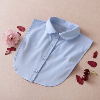 Women's Detachable Lapel Collar, Solid Color Casual Polyester Decorative Faux Collar, Suitable For Work And Leisure, Spring, Summer, Autumn, Winter Accessories Women