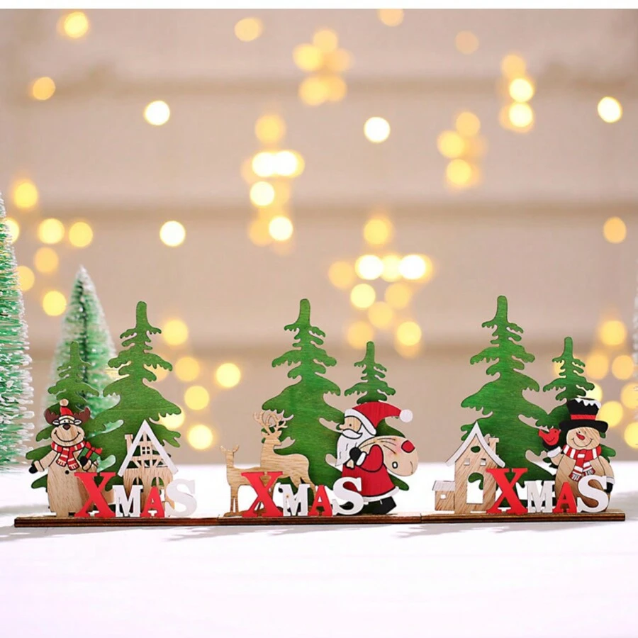 圣诞装饰 DIY 彩色木制马赛克桌面/橱窗展示、家居装饰、厨房装饰、万圣节装饰、房间装饰、圣诞装饰、派对装饰、装饰工艺品、办公桌摆件、桌面装饰摆件、派对礼物、万圣节装饰、圣诞装饰、万圣节礼物、圣诞礼物。 - 彩色 - 查看 1