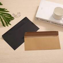 50 phong bì đựng bưu thiếp keo nước bọt, giấy kraft màu đen, be, vàng, bạc, nâu, trang trí tiệc Giáng sinh sáng tạo & quà tặng - màu đen - Xem 7