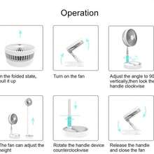 Portable Stand Fan Folding Pedestal USB Rechargeable Telescopic Table Floor Fan - 1 - View 7