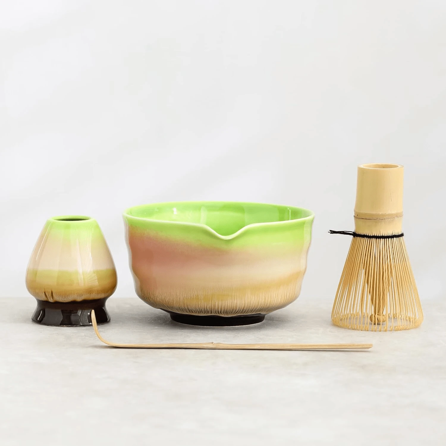 Juego de té matcha de 4 piezas - Tazón de matcha, batidor de matcha, cuchara de matcha, agitador de matcha - Juego completo para la ceremonia del té matcha - Multicolor - Ver 1