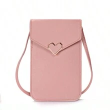 Nueva bolsa para teléfono móvil, versión coreana de una bolsa pequeña y versátil para estudiantes, con pantalla táctil transparente, bolsa cruzada diagonal para teléfono, bolso de hombro para damas y mujeres, cartera y monedero