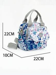 Waterproof Multifunctional Printed Crossbody Backpack Bag Imported W1012 - 藏蓝色 - 查看 2