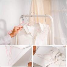 60/30/10/5/1 Packung Elegante geriffelte Metallbügel, rutschfestes nahtloses Design, stabil und langanhaltend - geeignet für Hemden, Röcke und Hosen - für Zuhause und im Studentenwohnheim, Urlaubsgeschenk, Weihnachtsgeschenk