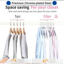 60/30/10/5/1 Packung Elegante geriffelte Metallbügel, rutschfestes nahtloses Design, stabil und langanhaltend - geeignet für Hemden, Röcke und Hosen - für Zuhause und im Studentenwohnheim, Urlaubsgeschenk, Weihnachtsgeschenk