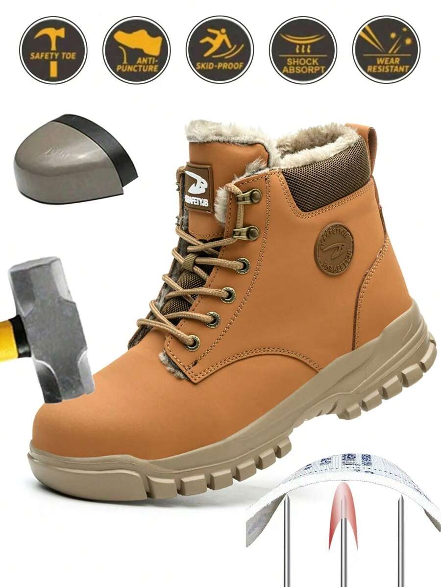 Men's Work Safety Shoes Boots High Top Steel Toe Outdoor Work Climbing