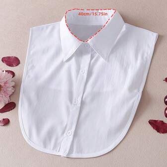 Women's Detachable Lapel Collar, Solid Color Casual Polyester Decorative Faux Collar, Suitable For Work And Leisure, Spring, Summer, Autumn, Winter Accessories Women