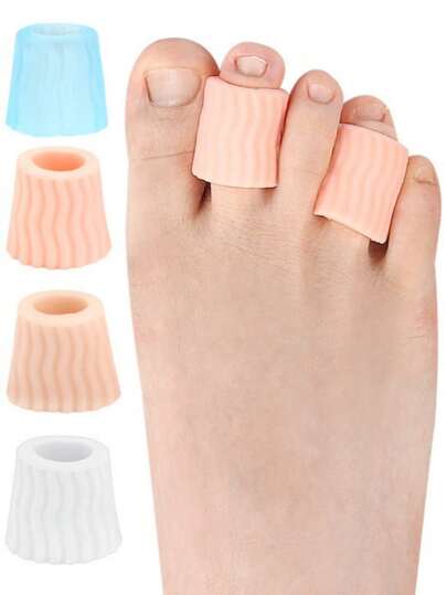 2/4pcs Soft High Heel Toe Cushions, Customizable Finger Sleeves To Prevent Friction