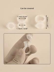 1 Set Disposable Tattoo Ink Cups With Lids (30pcs), 1 Manual Tattoo Pen, 1 Tattoo Practice Skin, Permanent Makeup Eyebrow Lip Tools And Accessories - Multicolor - View 5