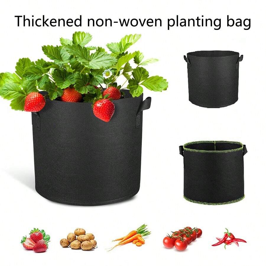 5加仑/18.9升加厚无纺布种植袋带手柄，颜色随机，家庭露台育苗袋/花盆/树木种植袋 - 彩色 - 查看 1