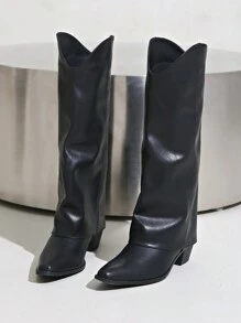 高筒复古踝靴 2025 新款法式女靴，百搭西部牛仔靴，娇小女性骑士靴