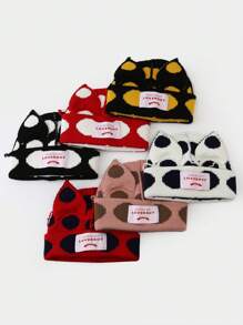 1 Peça Gorro de Malha no Estilo Y2K para Mulheres, Quente para Usar ao Ar Livre no Outono, Inverno e Halloween - Multicolorido - Visão 4